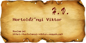 Hortolányi Viktor névjegykártya